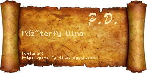 Péterfy Dina névjegykártya